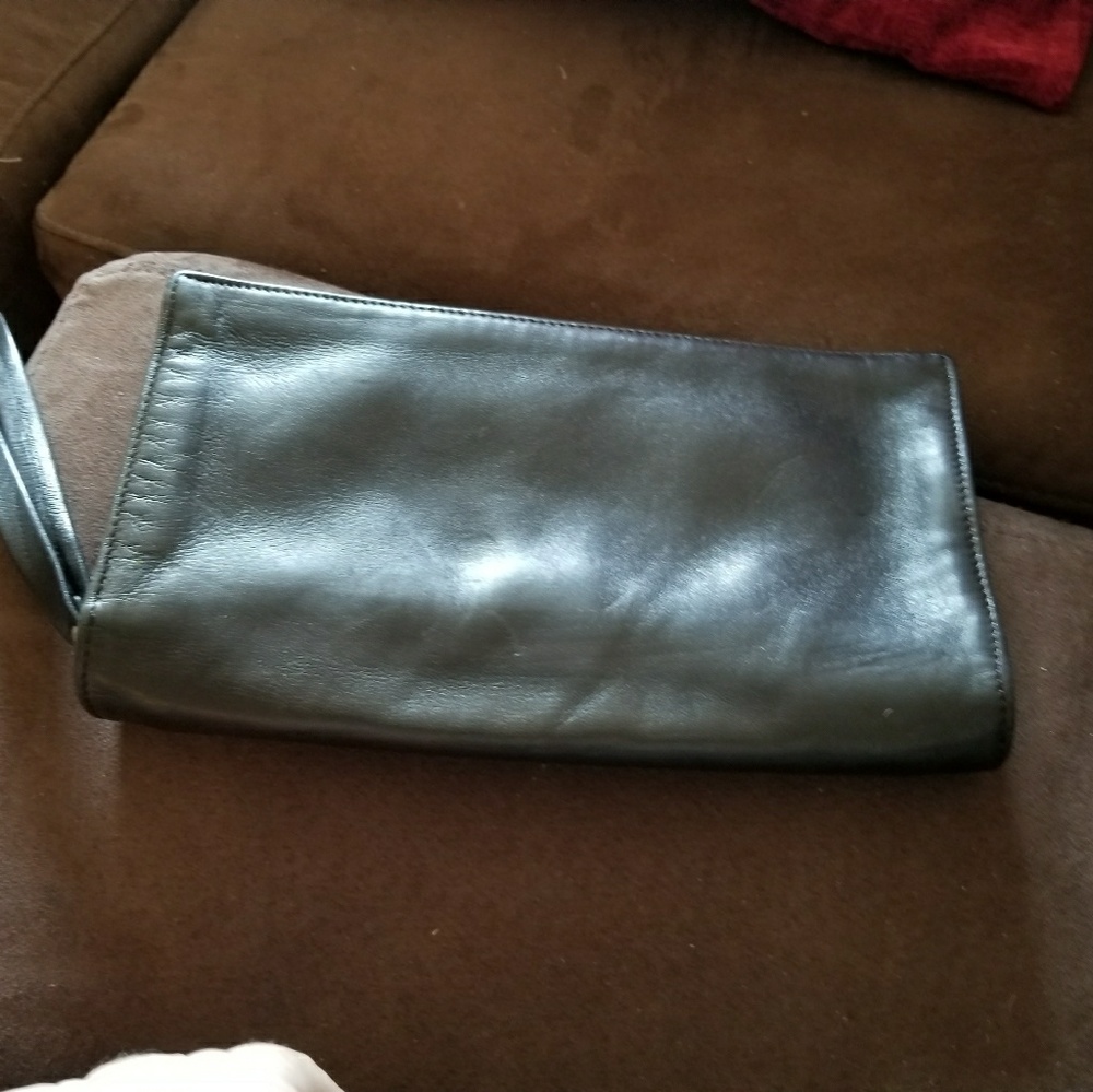 Longchamp Paris chocolate brown clutch